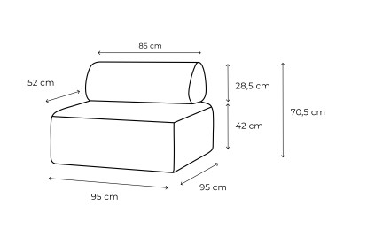 Fauteuil modulable - Tissu extérieur à rayures, blanc et vert anis