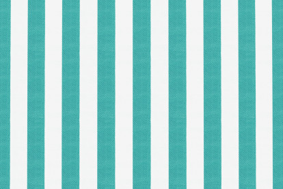 Canapé 2 places modulable - Tissu extérieur à rayures, blanc et bleu turquoise