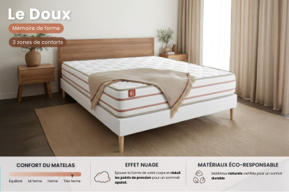 Matelas 90x190 cm Mémoire de forme - Le Doux