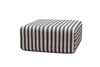 Pouf modulable - Tissu extérieur à rayures, blanc et gris anthracite