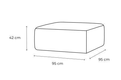 Pouf modulable - Tissu extérieur à rayures, blanc et bleu turquoise