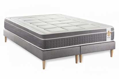 Ensemble Matelas Sommier 180x200 cm - 2 Sommiers Gris - Trente