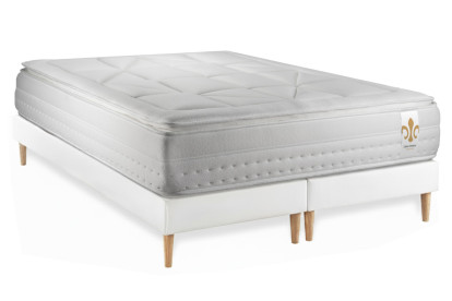 Ensemble Matelas Sommier 200x200 cm - 2 Sommiers Blanc - Vingt-Huit PLUS