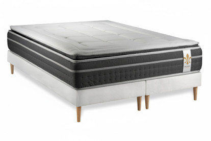Ensemble Matelas Sommier 160x200 cm - 2 Sommiers Blanc - Trente PLUS