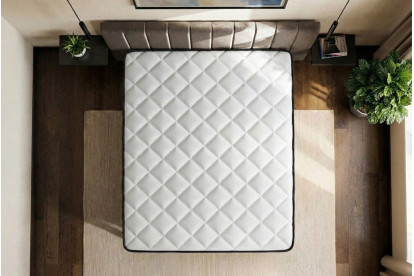 Ensemble Matelas Sommier 200x200 cm - 2 Sommiers Blancs (déjà monté) - Suite