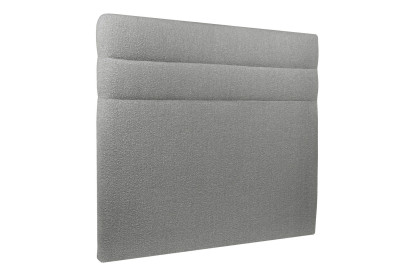Lit 2x 90x200 cm - Sommier tapissier H35 cm + tête de lit à lignes - Tissu Bouclette Gris