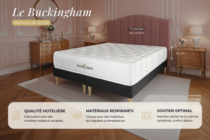 Matelas 150x190 cm Mémoire de forme - Buckingham
