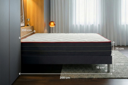Ensemble Matelas Sommier 200x200 cm - 2 Sommiers Blanc - Boost