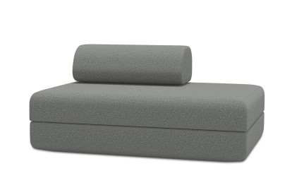 Canapé 2 places convertible et modulable - Tissu lisse Gris