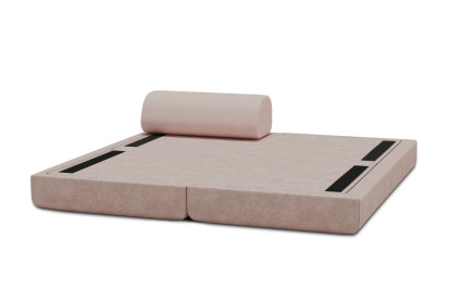 Méridienne convertible et modulable - Velours côtelé Rose pâle