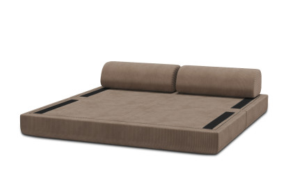 Canapé 3 places convertible et modulable - Velours côtelé Taupe