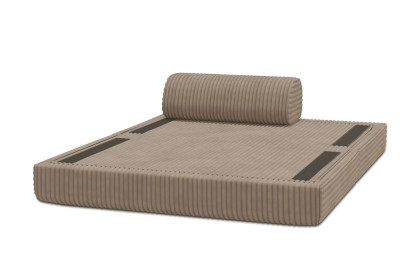 Canapé 2 places convertible et modulable - Velours côtelé XL Marron