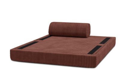 Canapé 2 places convertible et modulable - Velours côtelé XL Terracotta