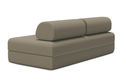 Canapé 3 places convertible et modulable - Tissu lisse Marron