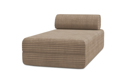Méridienne convertible et modulable - Velours côtelé XL Marron