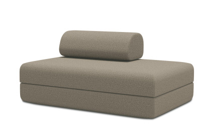 Canapé 2 places convertible et modulable - Tissu lisse Marron