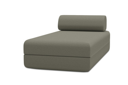 Méridienne convertible et modulable - Tissu lisse Taupe