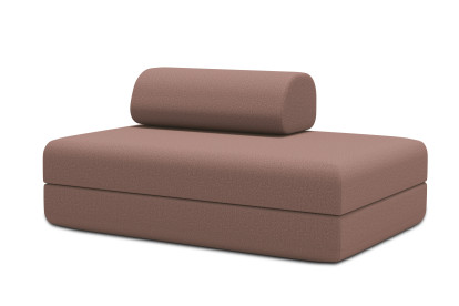 Canapé 2 places convertible et modulable - Tissu lisse Terracotta