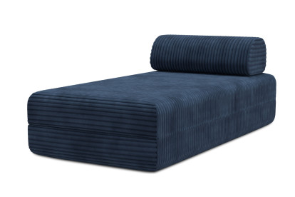 Méridienne convertible et modulable - Velours côtelé XL Bleu