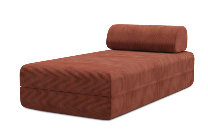 Méridienne convertible et modulable - Velours côtelé Terracotta