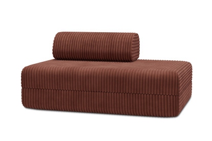 Canapé 2 places convertible et modulable - Velours côtelé XL Terracotta