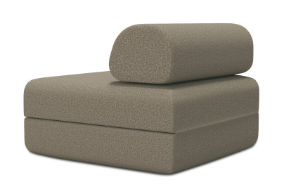 Fauteuil convertible et modulable - Tissu lisse Marron