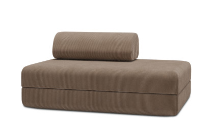 Canapé 2 places convertible et modulable - Velours côtelé Taupe