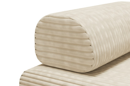 Méridienne convertible et modulable - Velours côtelé XL Beige