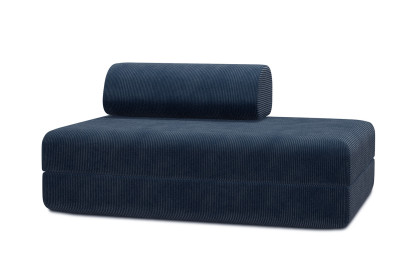 Canapé 2 places convertible et modulable - Velours côtelé Bleu