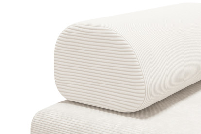 Méridienne convertible et modulable - Velours côtelé Blanc