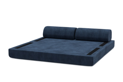 Canapé 3 places convertible et modulable - Velours côtelé XL Bleu