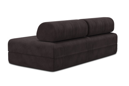 Canapé 3 places convertible et modulable - Velours côtelé Marron