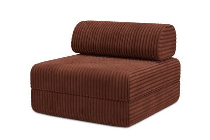 Fauteuil convertible et modulable - Velours côtelé XL Terracotta