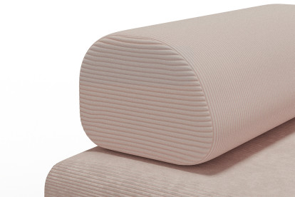 Canapé 3 places convertible et modulable - Velours côtelé Rose pâle