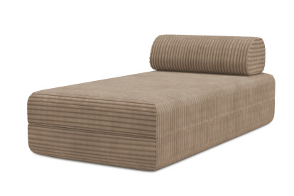 Méridienne convertible et modulable - Velours côtelé XL Marron