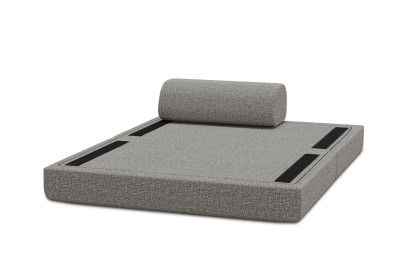 Canapé 2 places convertible et modulable - Tissu tweed Gris