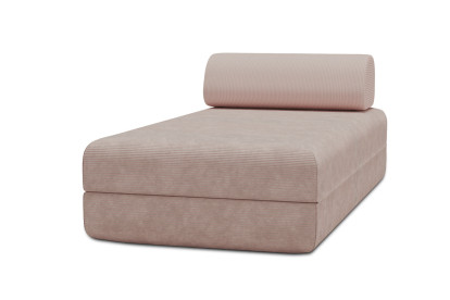 Méridienne convertible et modulable - Velours côtelé Rose pâle