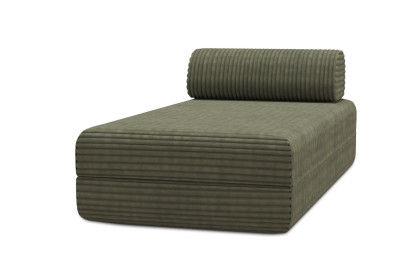 Méridienne convertible et modulable - Velours côtelé XL Vert