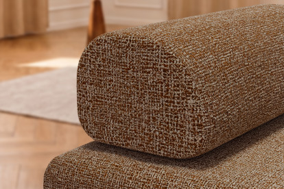 Canapé 2 places convertible et modulable - Tissu tweed Marron