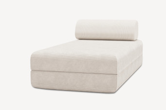 Méridienne convertible et modulable - Velours côtelé Blanc