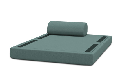 Canapé 2 places convertible et modulable - Tissu lisse Vert