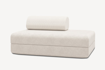 Canapé 2 places convertible et modulable - Velours côtelé Blanc