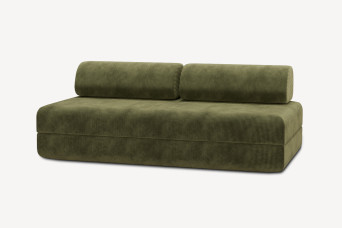 Canapé 3 places convertible et modulable - Velours côtelé Vert