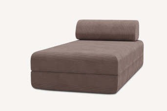 Méridienne convertible et modulable - Velours côtelé Taupe