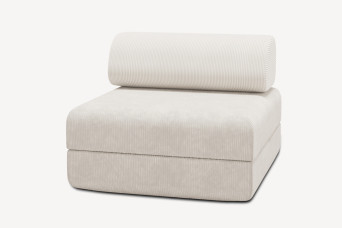 Fauteuil convertible et modulable - Velours côtelé Blanc