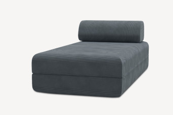 Méridienne convertible et modulable - Velours côtelé Gris