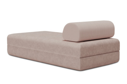 Méridienne convertible et modulable - Velours côtelé Rose pâle