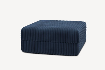 Pouf convertible et modulable - Velours côtelé XL Bleu