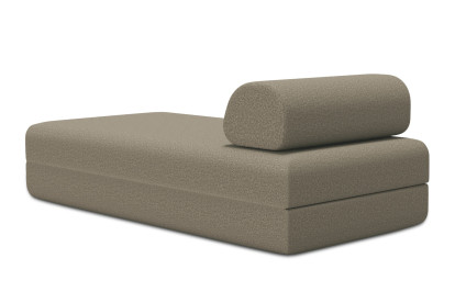 Méridienne convertible et modulable - Tissu lisse Marron