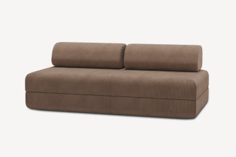 Canapé 3 places convertible et modulable - Velours côtelé Taupe